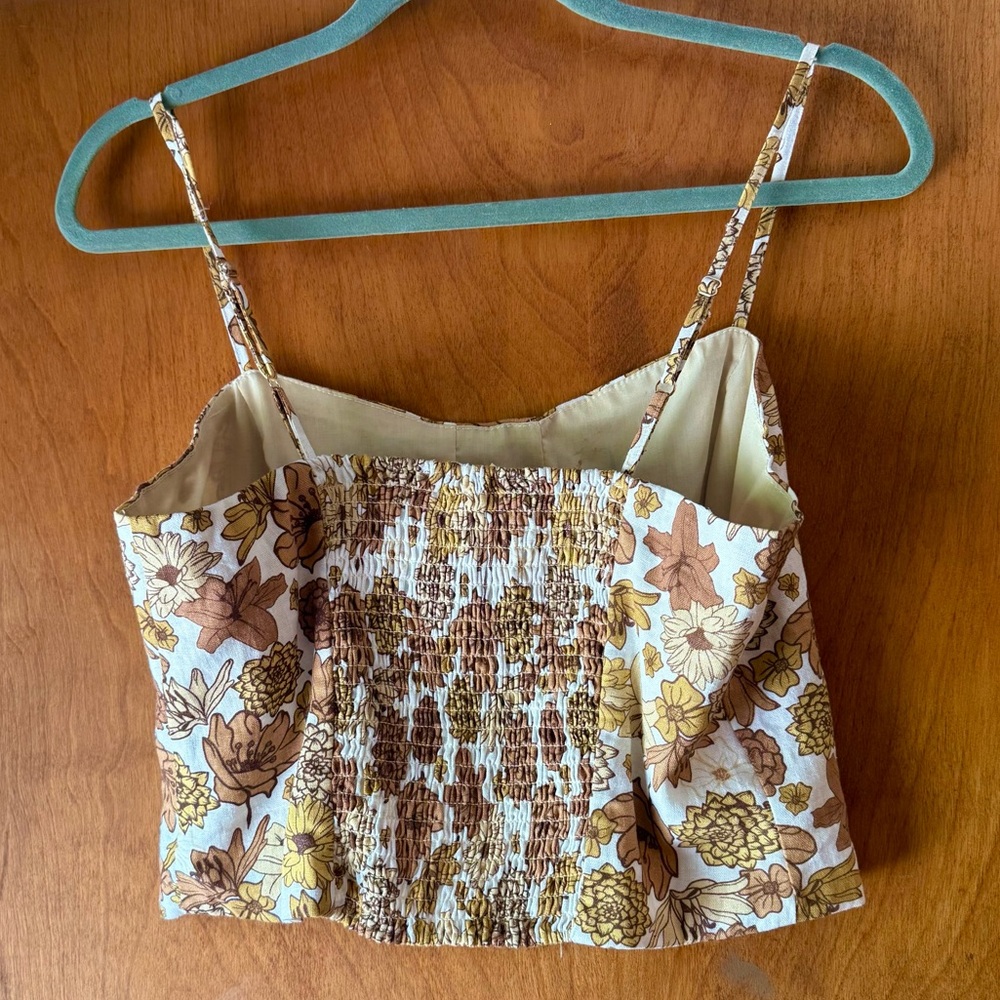 C&C California Brown and White Ruched Bustier Camisole - Picture 3 of 5